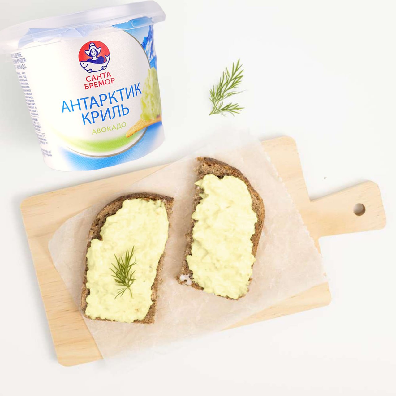 Paste with Antarctic krill  with avocado