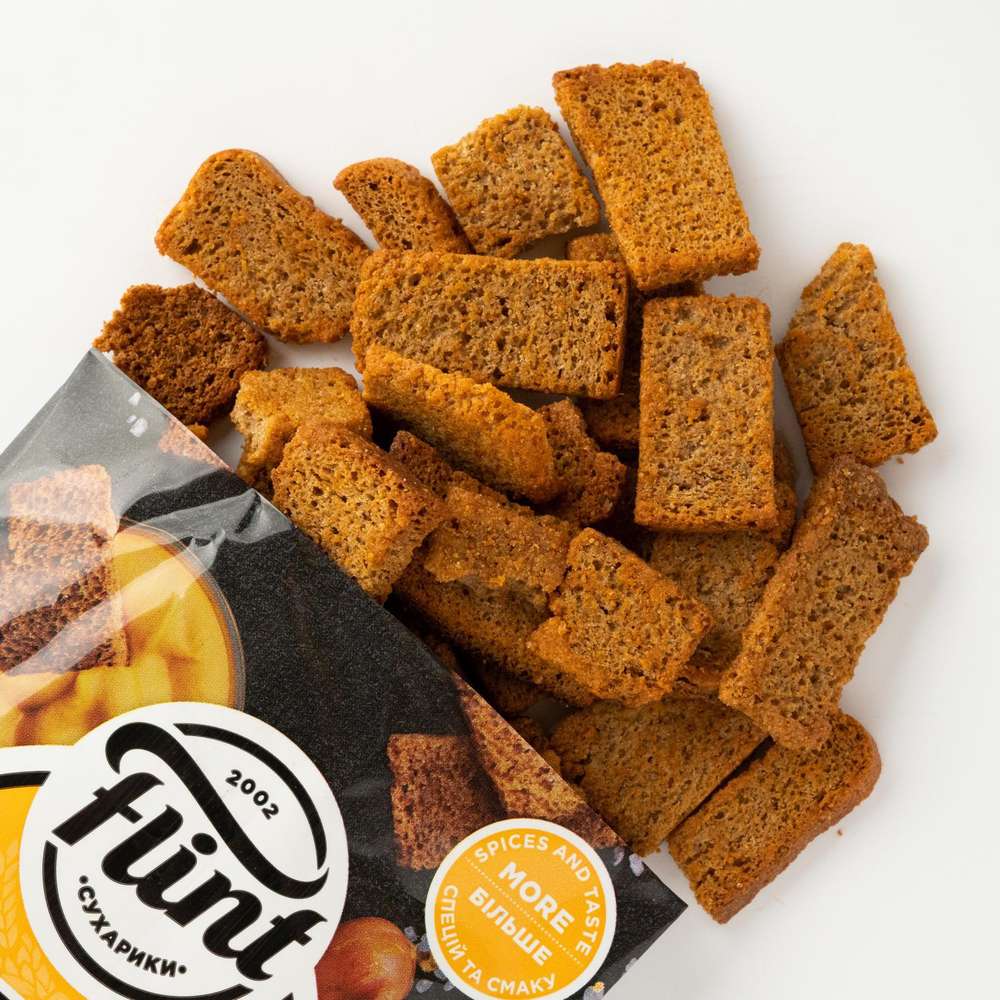 Rye Croutons With Bavarian Sausages Flavor