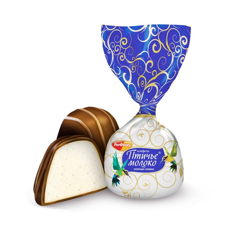 Конфеты Глазированные Шоколадной Глазурью Со Сбивным Корпусом «Птичье Молоко» Сливочно-Ванильные