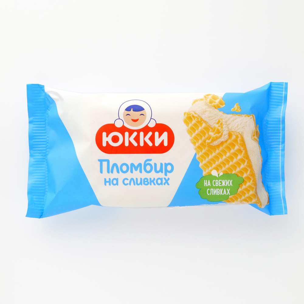 Ice Cream Plombir On Cream Vanilla In Wafer Sheets Yukki by Santa ...