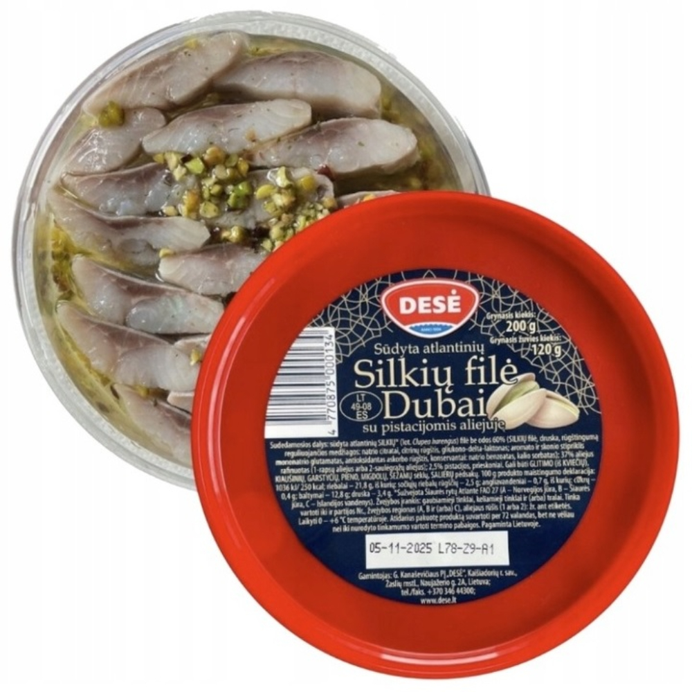 Филе Атлантической Сельди С Фисташками В Масле