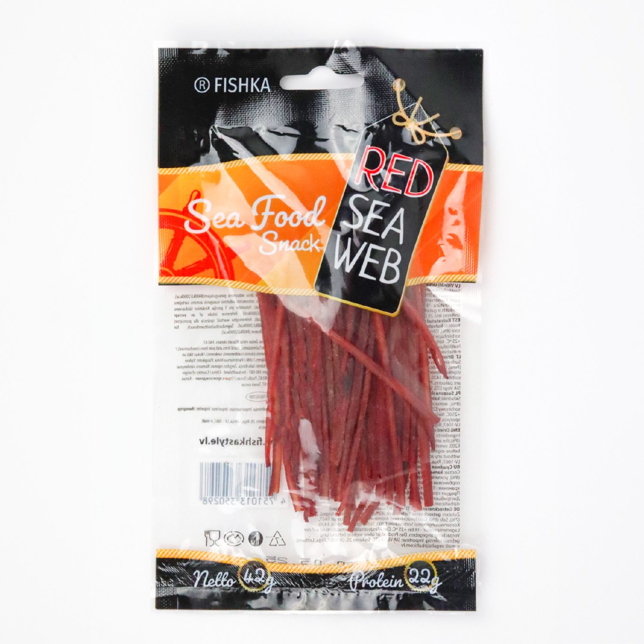 Dried strips of red calamari 