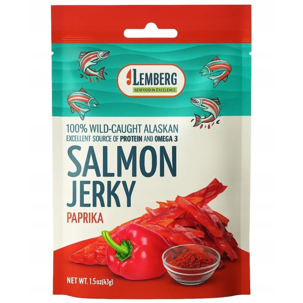Dried Salmon Fillet Jerky With Dried Paprika