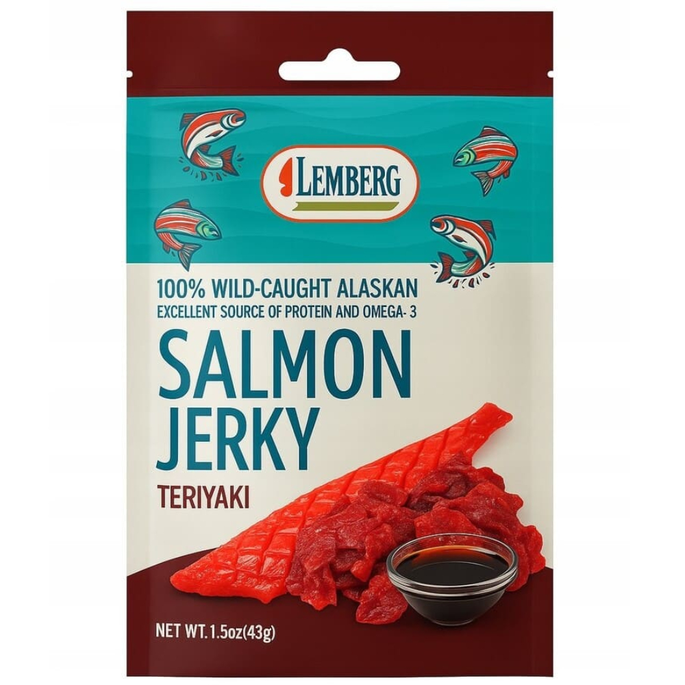 Jerky Dried Salmon Fillet in Teriyaki Sauce