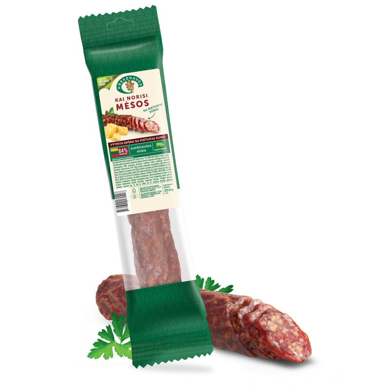 Сушёная Колбаса С Твёрдым Сыром «Kai Norisi Mėsos»