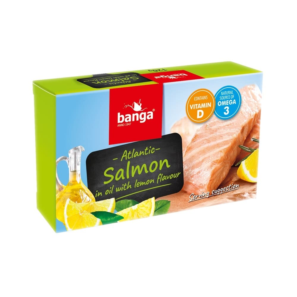 Salmon In Oil With Lemon Flavor