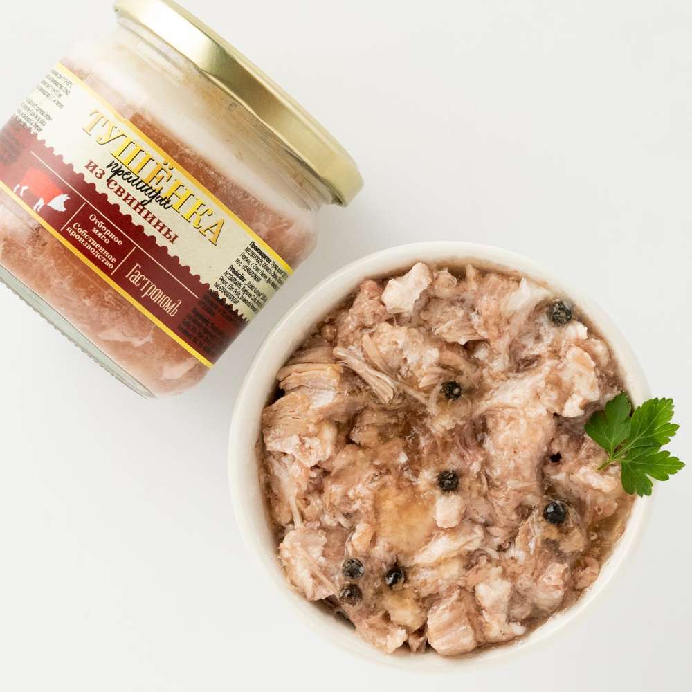 Canned pork stew in own juice