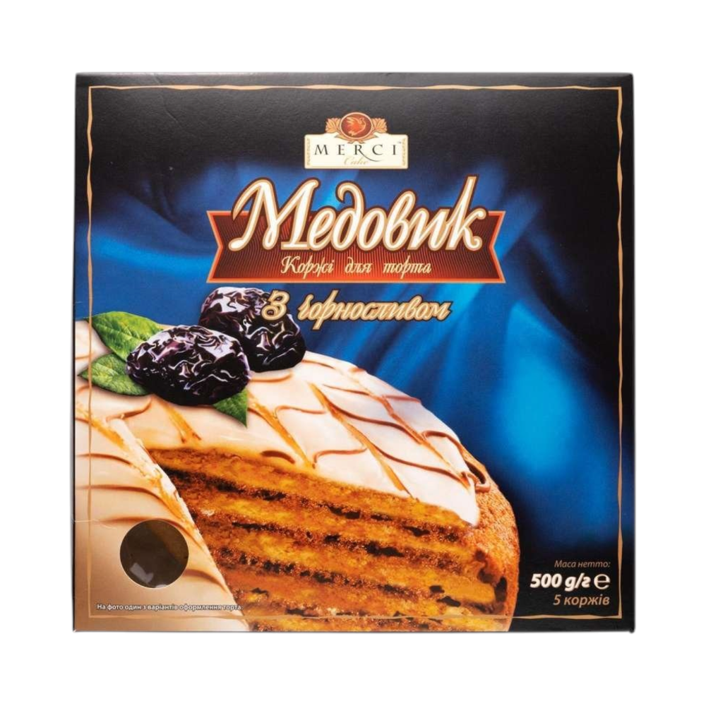 Cake Layers "Medovik" With Prunes