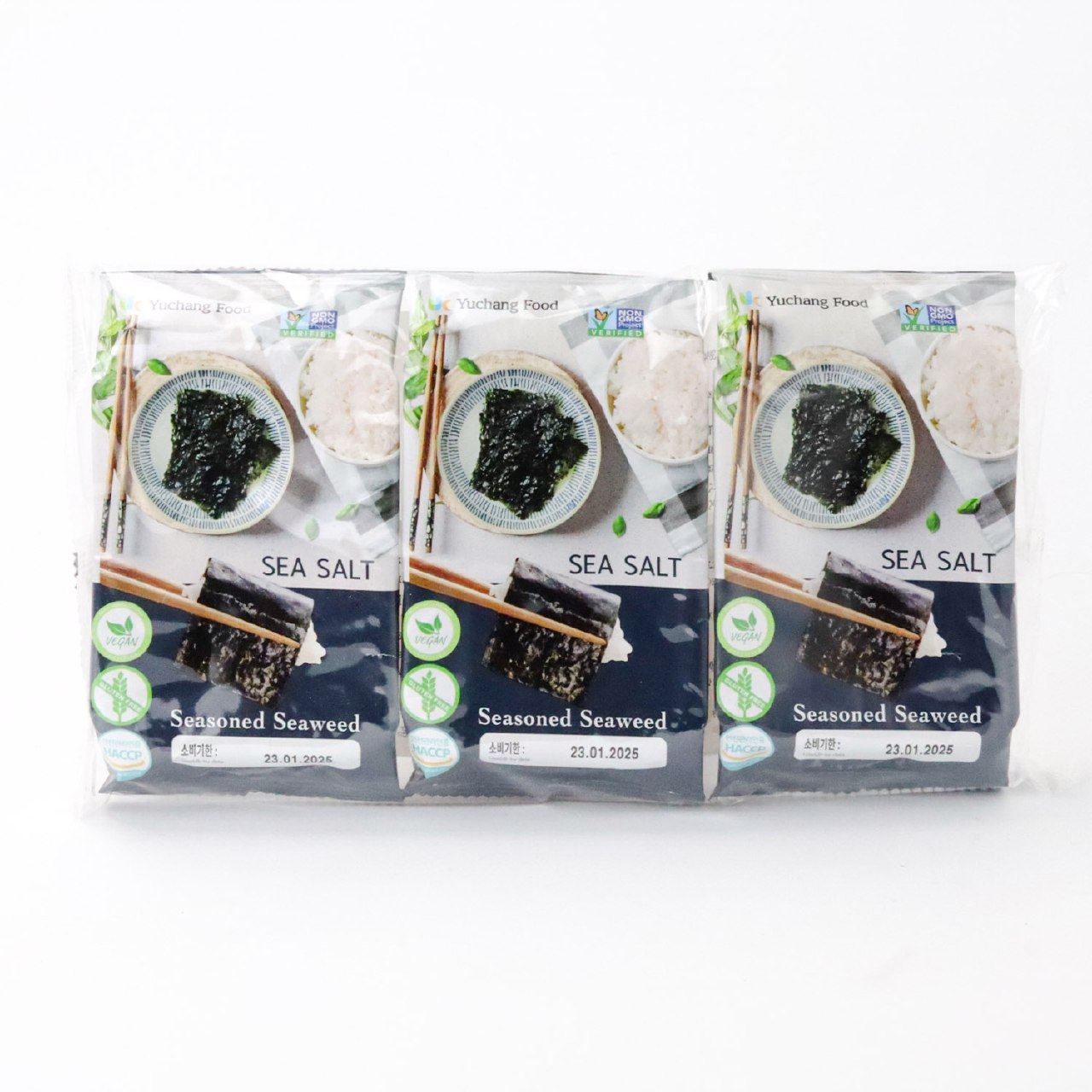 Seaweed snack with sea salt, 3 pcs