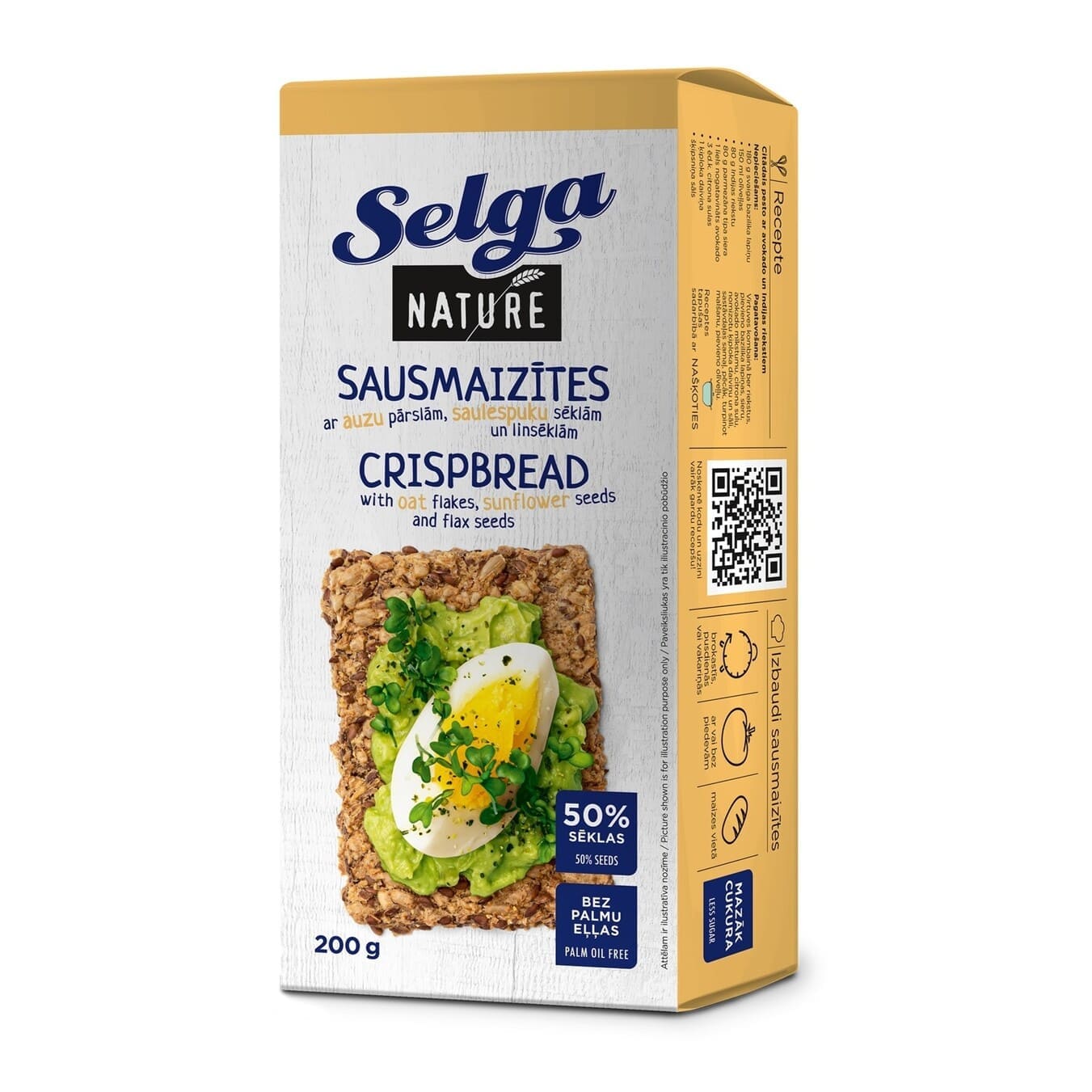 Хлебцы «Selga Nature» С Овсяными Хлопьями, Семенами Подсолнечника И Льна