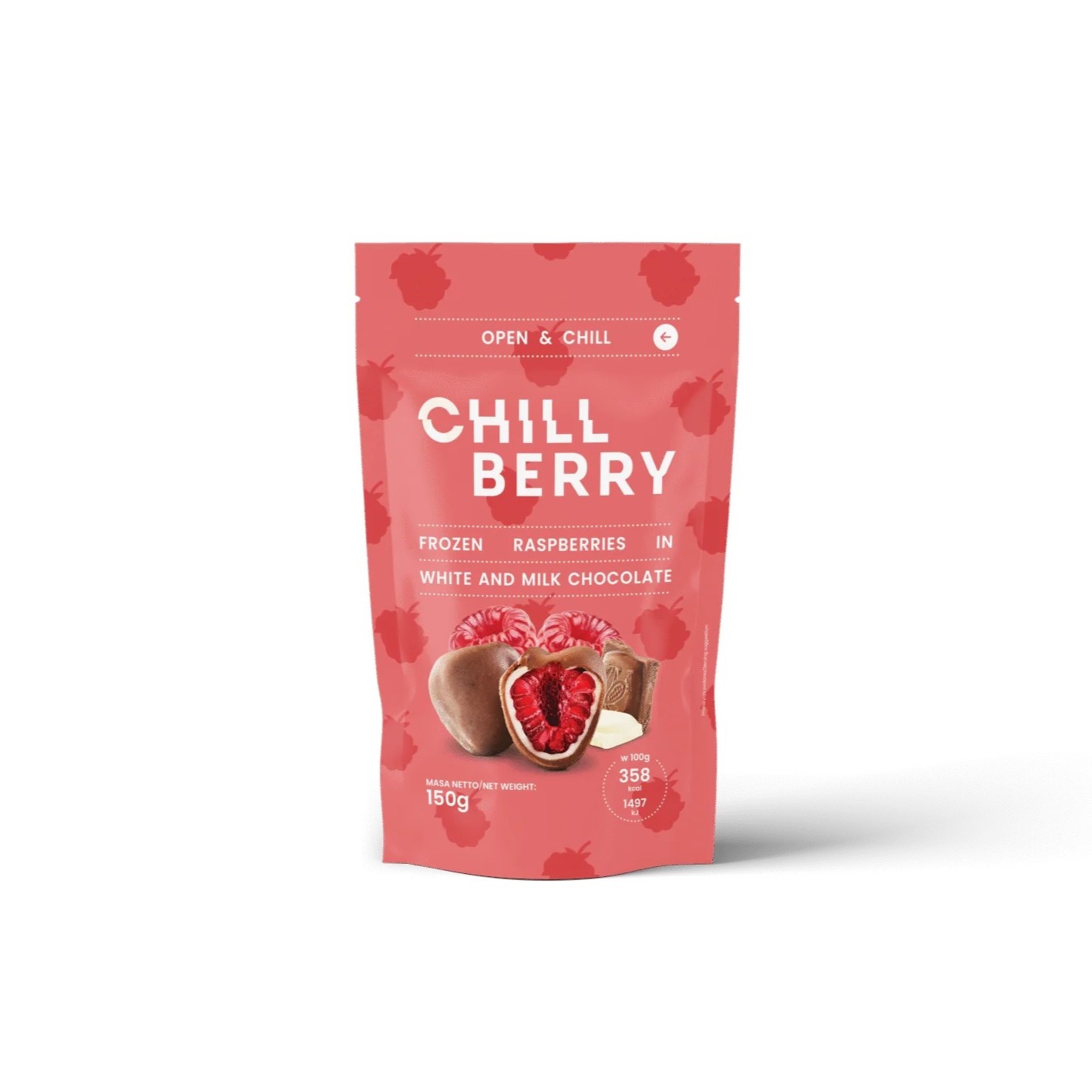 Frozen Raspberries In White And Milk Chocolate