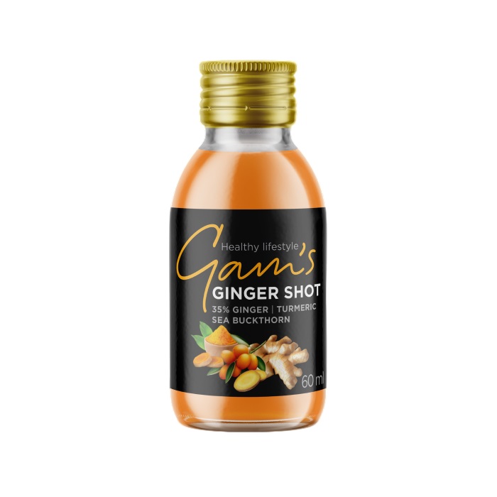 Shot Ginger Juice, Sea Buckthorn Juice, Honey, Lemon Juice And Turmeric Juice