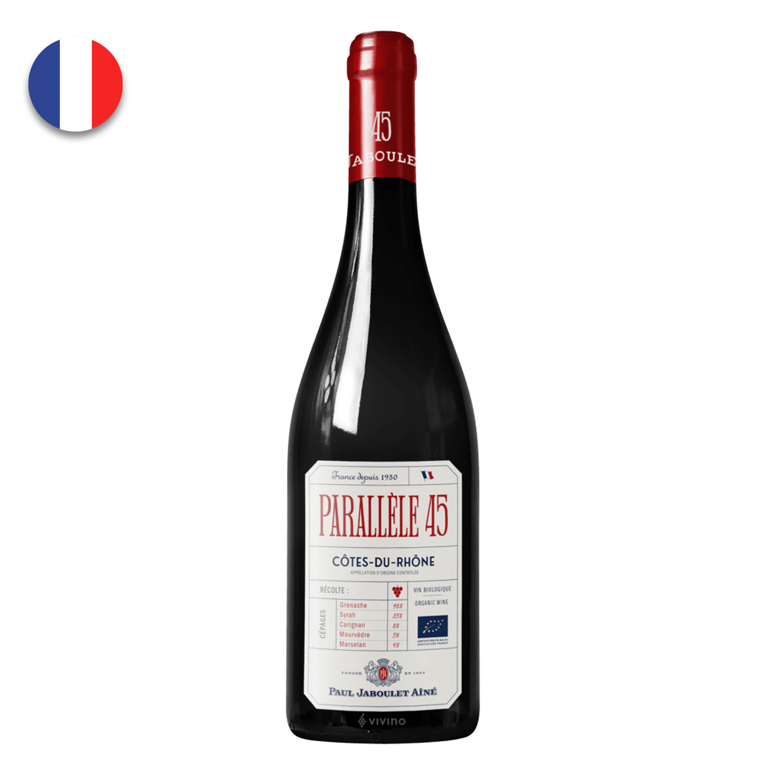 Dry Red Wine “Parallèle 45”