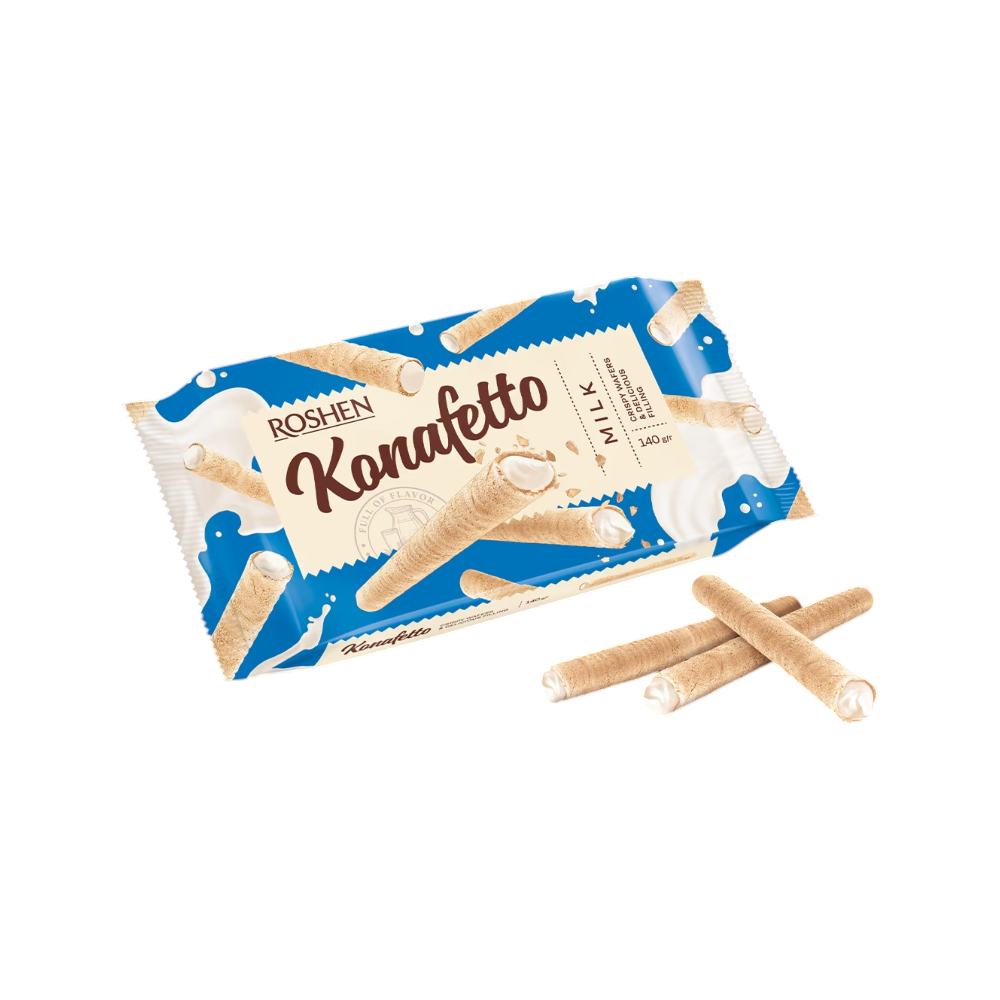 Вафельные Рулетики Конафетто С Молочным Кремом Roshen
