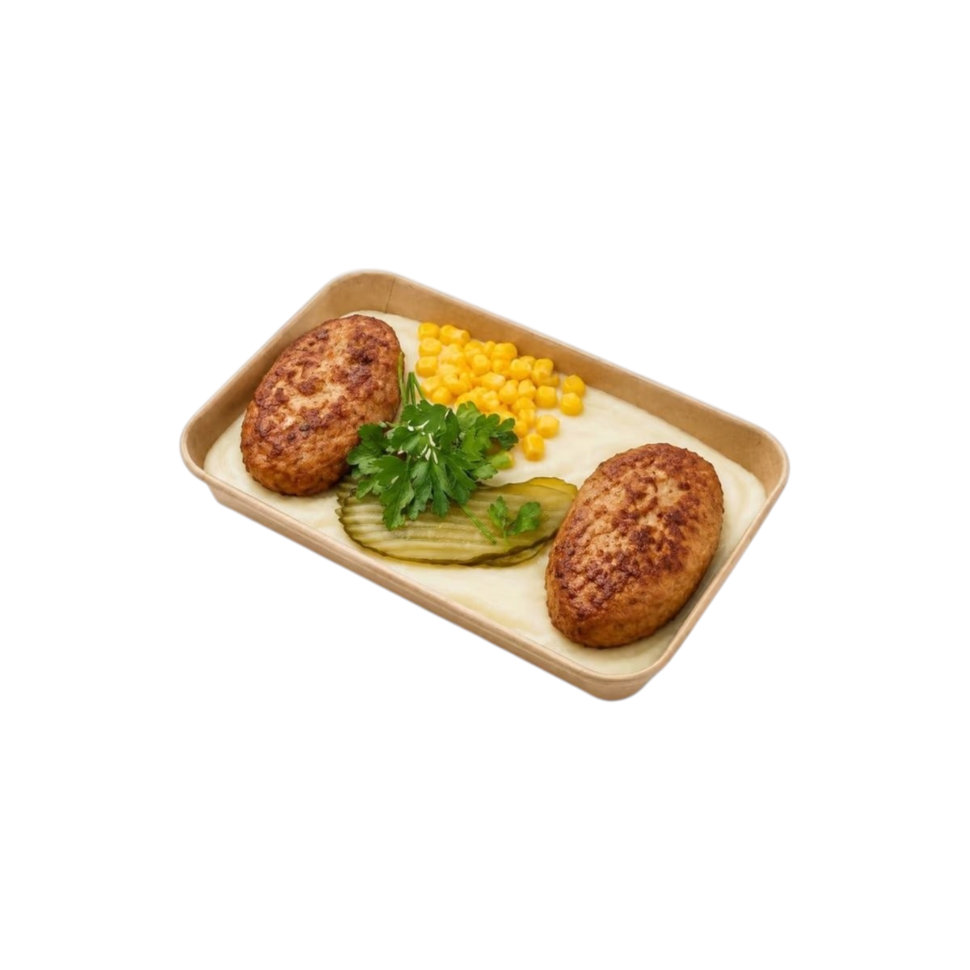 Homemade Cutlets With Mashed Potatoes